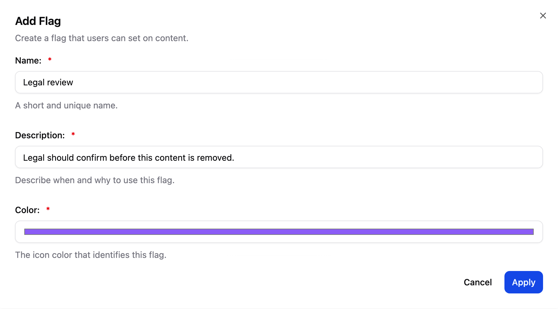 Adding a flag